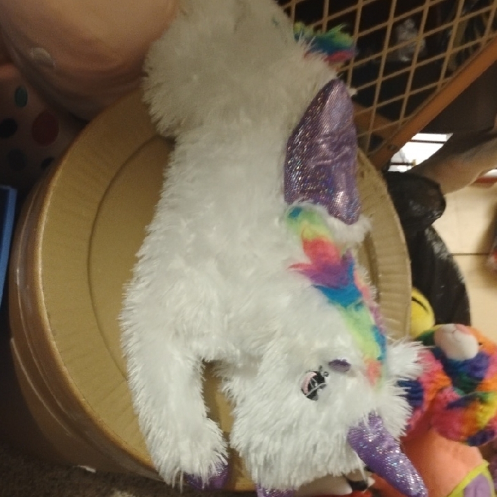 Plush Unicorn Stuffed Animal - White and Purple